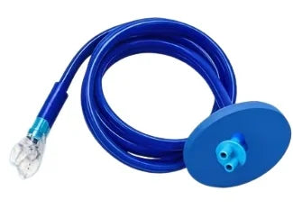 Blue silicone double head snorkel tube with flexible hose and mounting plate