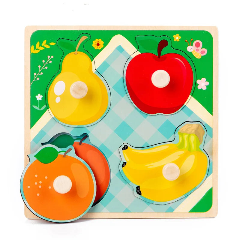 Wooden Alphabet & Number Peg Puzzles for Toddlers