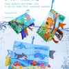 A colorful soft touch baby book featuring sea animals and forest animals with crinkle sounds.