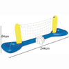 Blue inflatable water volleyball set with a net and ball for pool fun