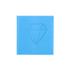 A square block of light blue diamond painting clay with a carved diamond shape on the top surface.