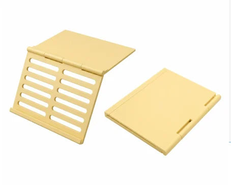 A light beige foldable Mahjong card holder with a non-slip stand shown in two parts.