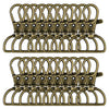 A set of 30 swivel snap hooks with D-rings shown in a brass or antique gold color.