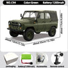 A green WPL 1/12 scale 4WD off-road RC rock crawler truck with accessories and battery shown in packaging.