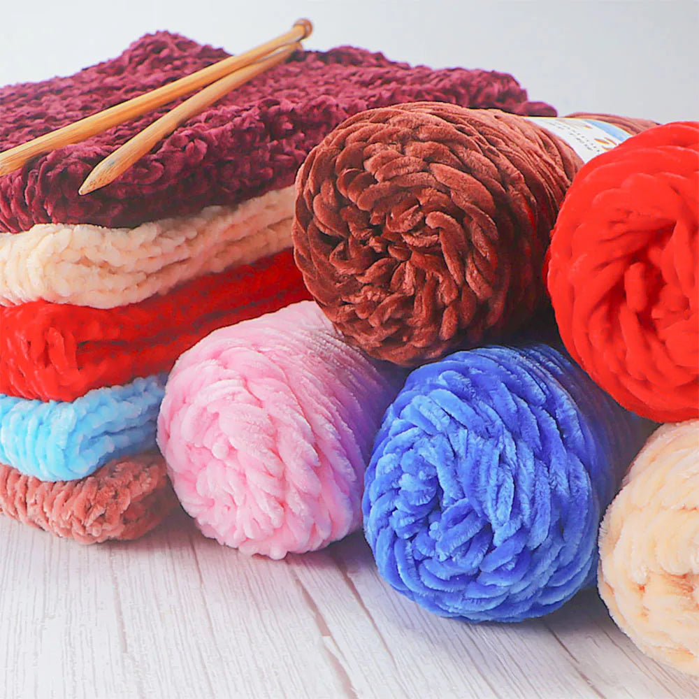 Velvet Chenille Yarn for Plush Crochet Projects