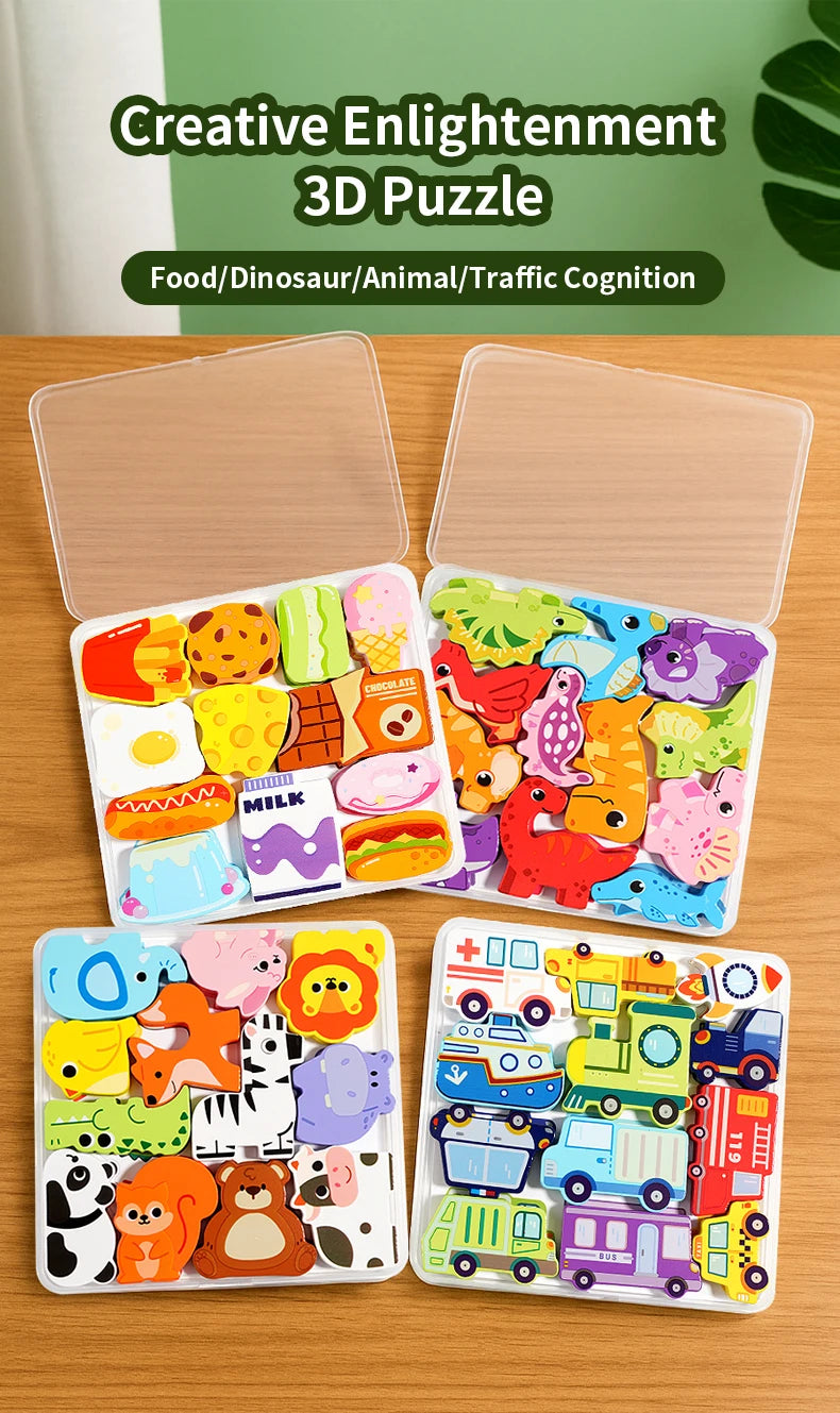 Wooden 3D Jigsaw Puzzle for Kids – Montessori Learning Toy