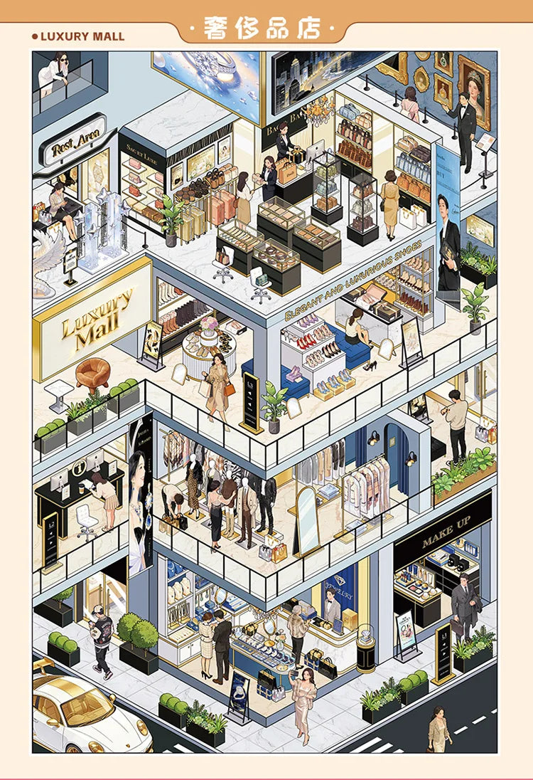 3D House Scene Stickers for Scrapbooking and DIY Crafts