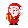 A red silicone bead shaped like Santa Claus with a white beard and festive clothing.