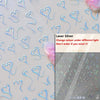 Silver nail art stickers featuring heart shapes with a gradient color effect