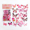 A sheet of colorful butterfly stickers in various shades of pink, purple, and orange for scrapbooking