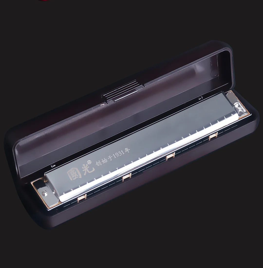 24-Hole Tremolo Harmonica in C with Carrying Case