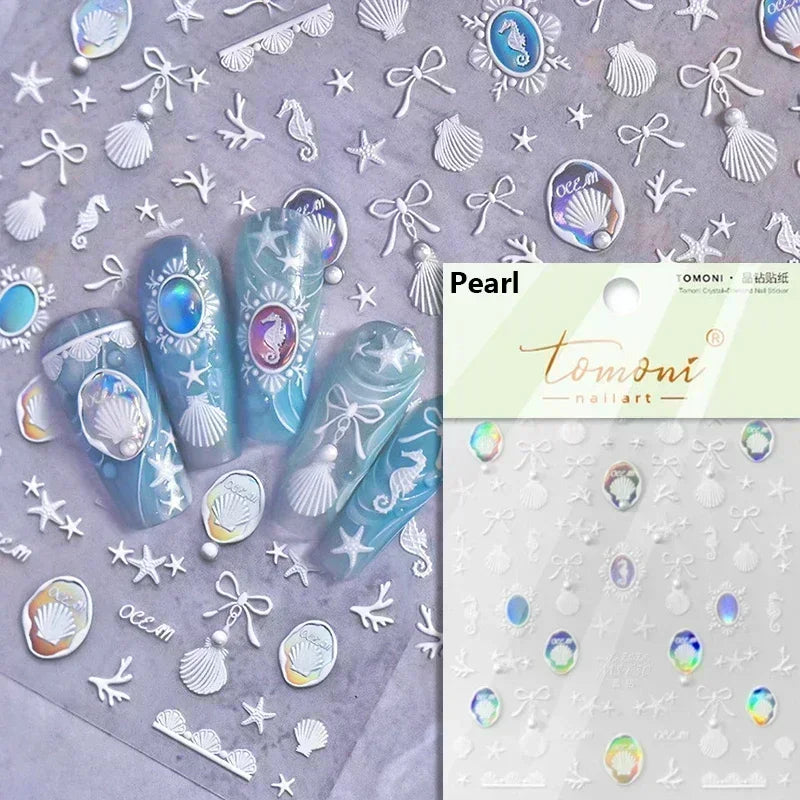 Ocean-Inspired Nail Art Sticker Set