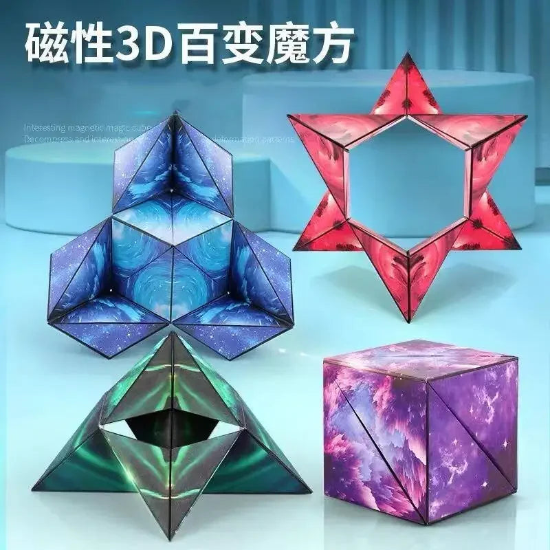Magnetic Fidget Cube - Transformable 3D Puzzle Stress Reliever
