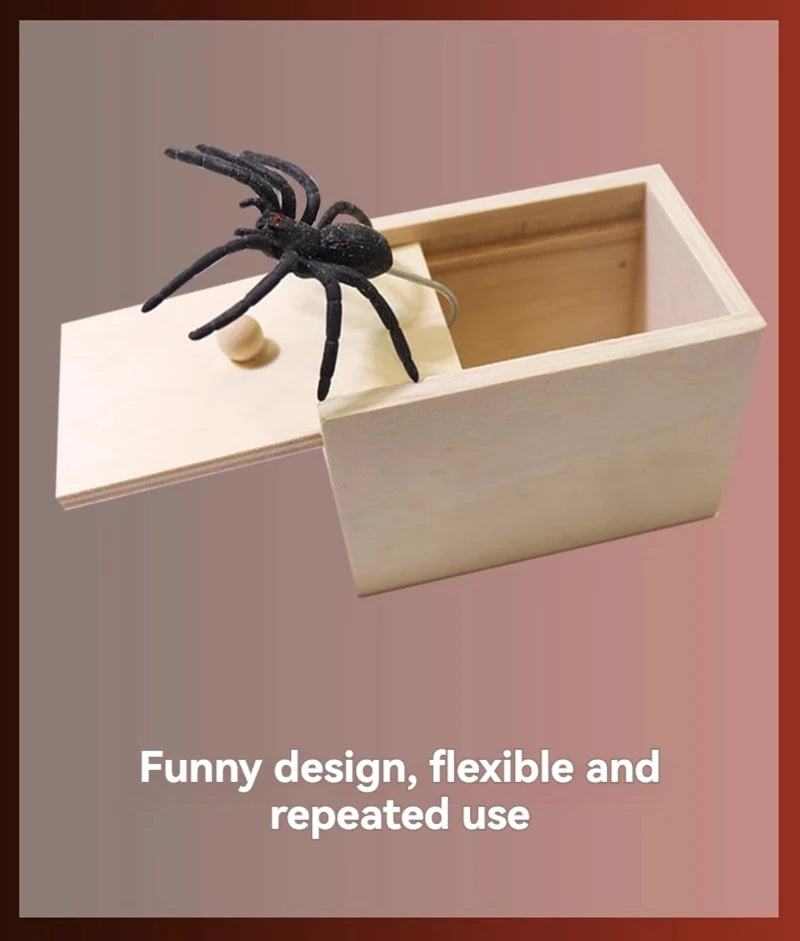 Wooden Spider Surprise Prank Box
