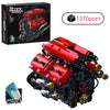 V8 Engine Model Building Blocks Set with Electric Motor