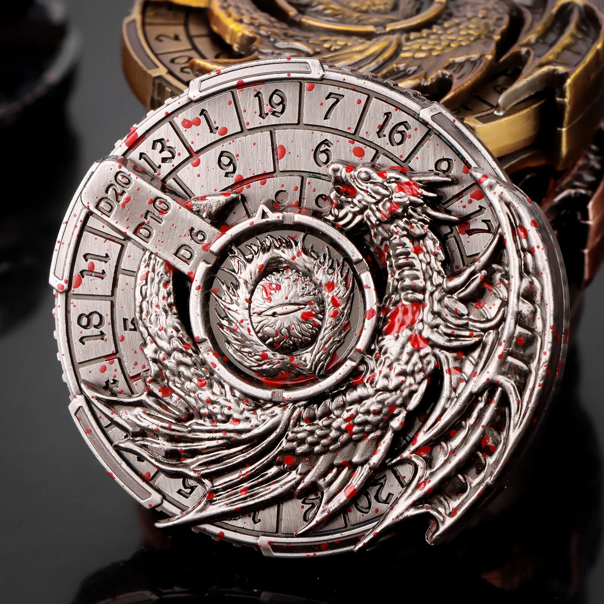7-in-1 Metal Spinner Dice Cube for D&D