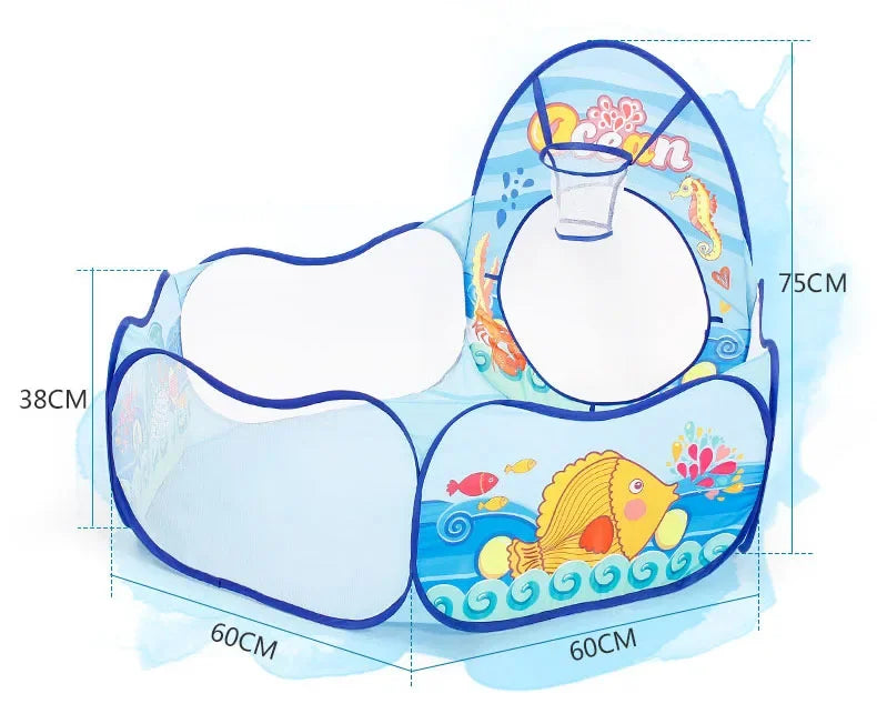 3-in-1 Kids Ball Pit Play Tent with Tunnel