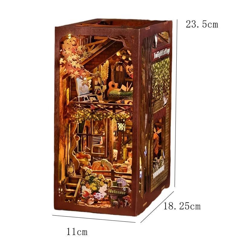 DIY Book Nook Kit – Magic House Wooden 3D Puzzle Bookshelf Insert