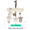 Hanging Plush Rabbit Rattle Toy for Strollers and Cribs
