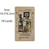 A rectangular deck of tarot cards with a dark background featuring the Death card illustration and associated meanings.