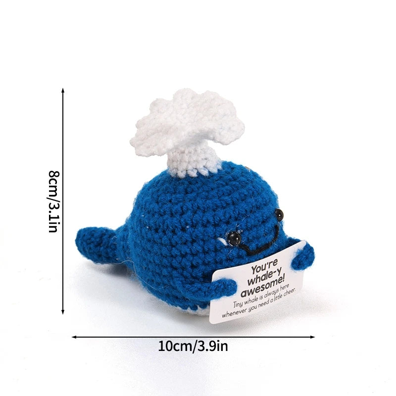 Handmade Crochet Positive Doll with Hugging Card