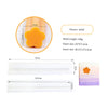 An orange silicone flower mold is shown next to its corresponding white mold components for soap and candle making.
