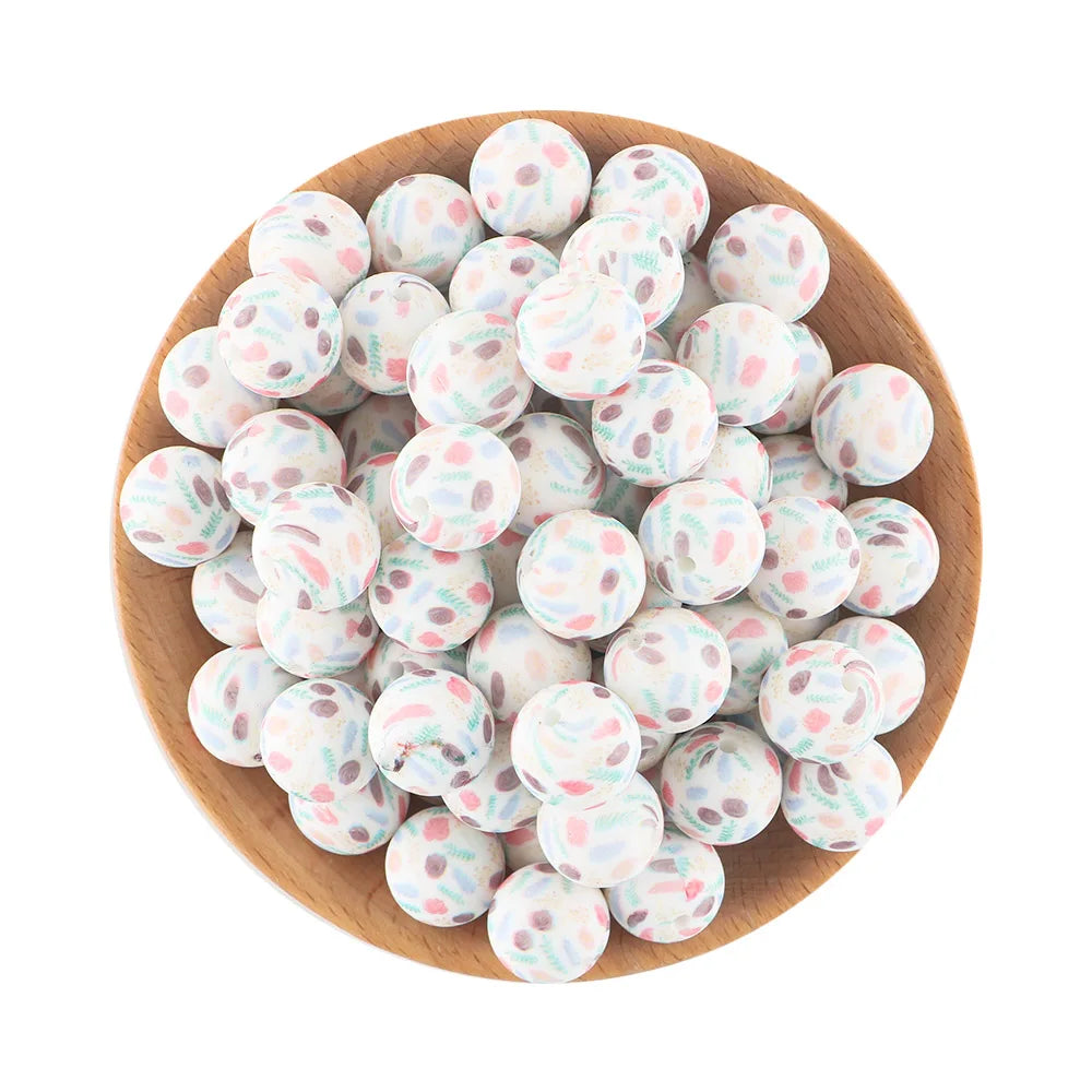 Pink Silicone Round Beads for DIY Jewelry Making
