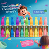 A colorful board game featuring various bottle-shaped pieces of different colors and shapes for a guessing game.