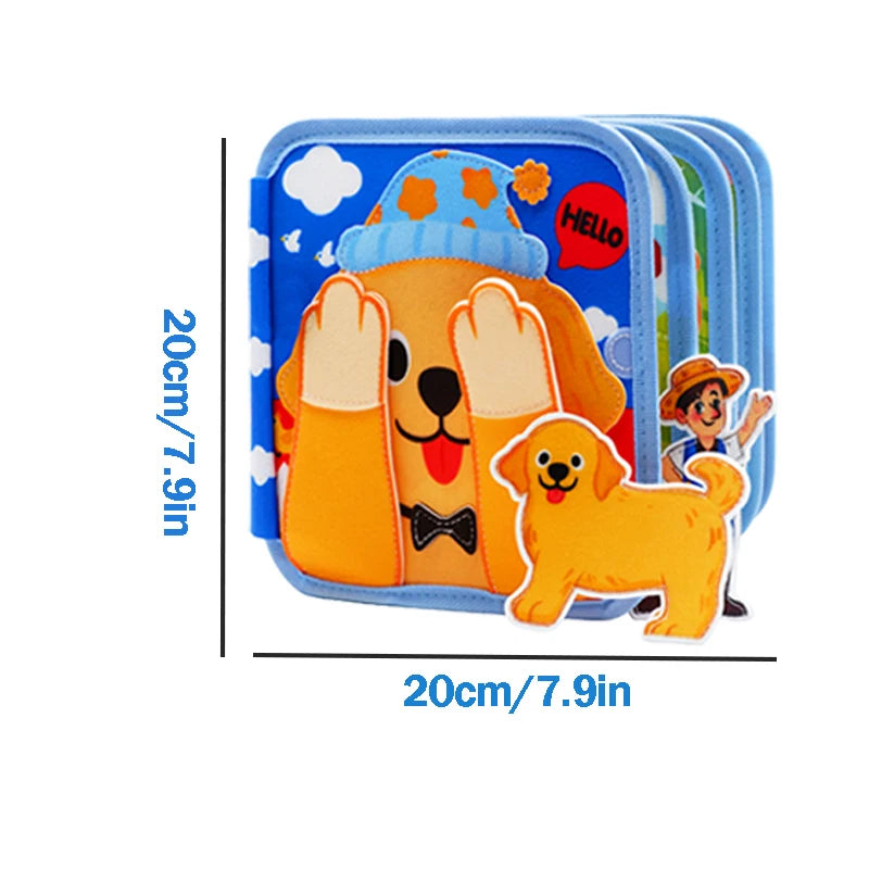 Felt Busy Book for Toddlers – Montessori Sensory Learning & Life Skills Activity Board