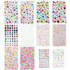 A collection of colorful self-adhesive acrylic gem stickers for face, nails, and crafts.
