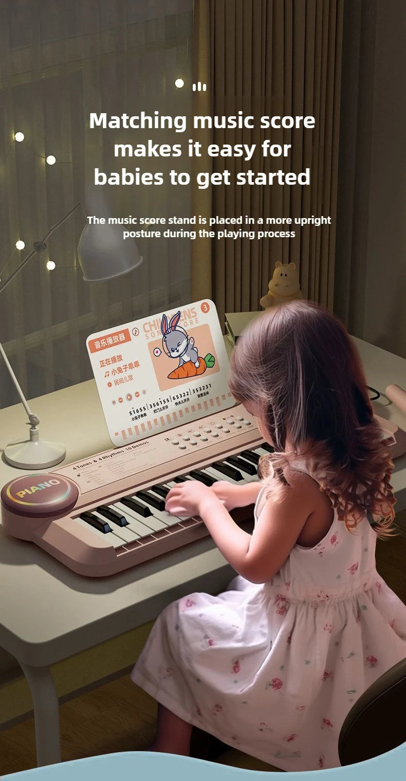 37-Key Kids Electronic Piano with Microphone and Stand