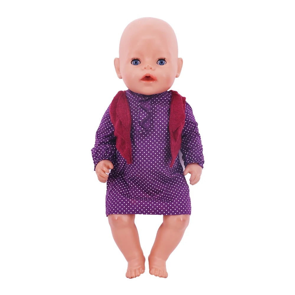 Two-Piece Doll Outfit with Top and Pants for 18-Inch and 43cm Dolls