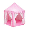 Pink foldable kids castle princess play tent with sheer fabric draping