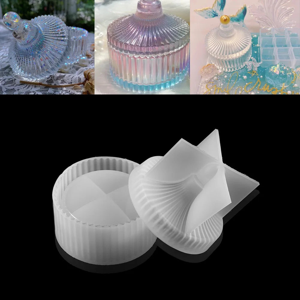 Striped Storage Box Silicone Mold for Resin Jewelry Making