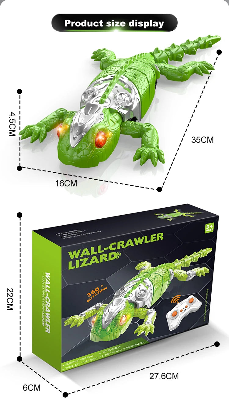 Remote Control Wall-Climbing Gecko Toy with LED Lights