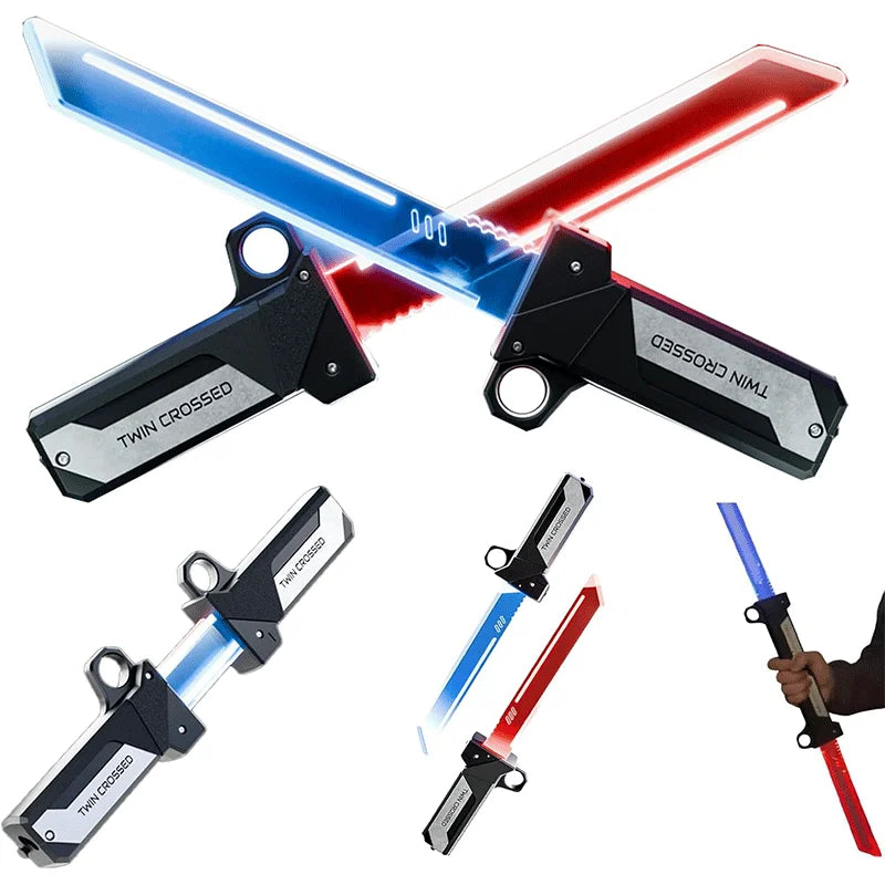 2-in-1 Lightsaber Toy with Twin Red & Blue Blades