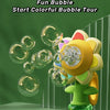 Sunflower Bubble Machine with Lights and Auto Shake for Kids