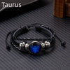 Zodiac Sign Luminous Leather Wrap Bracelet