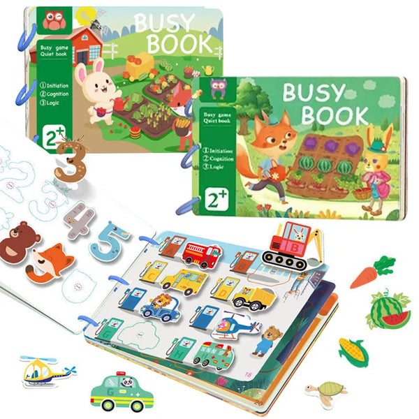 Montessori Quiet Book for Toddlers - Interactive Learning Busy Book