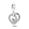 925 Sterling Silver Heart Charm Beads for Bracelets and Necklaces