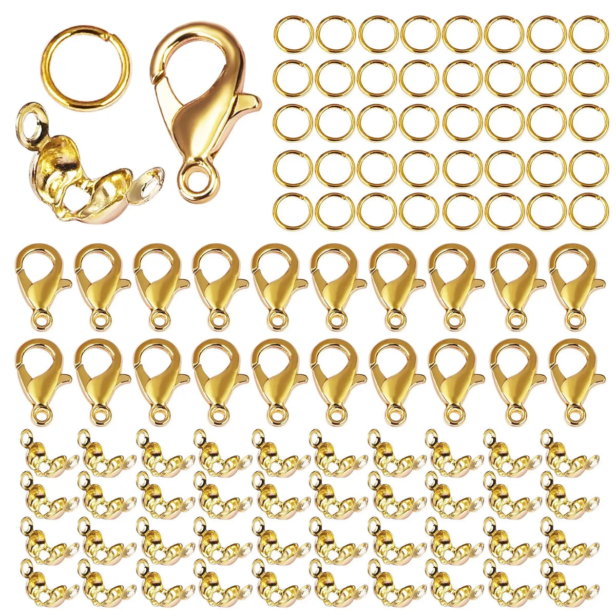 Stainless Steel Jewelry Findings Kit with Clasps, Jump Rings & Connectors