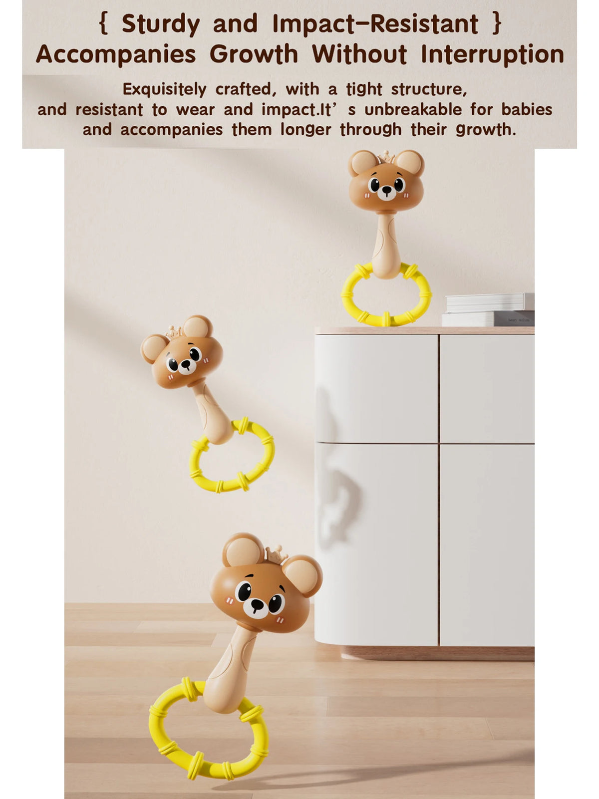 Cartoon Animal Rattle Handbell for Baby Sensory Development