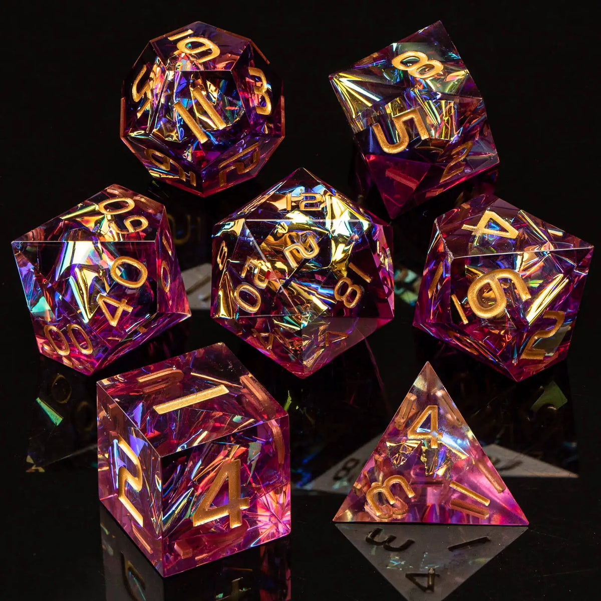 Handmade Resin Sharp Edge Dice Set for RPG Games