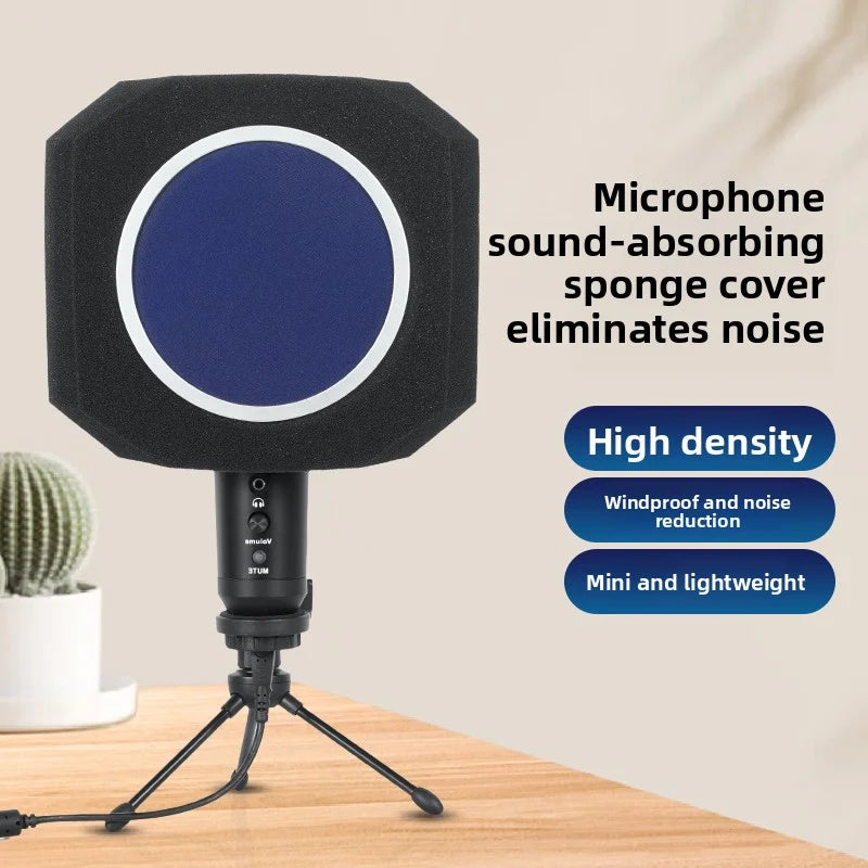 Studio Microphone Foam Isolation Shield with Pop Filter Windshield