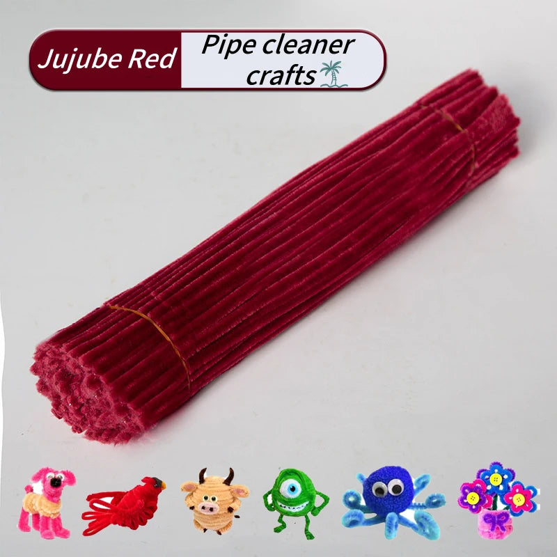 100-Piece Chenille Stem Pipe Cleaners for Crafts & Decor