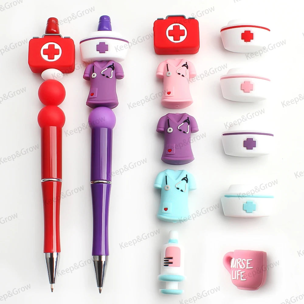 Nurse-Themed Silicone Focal Beads for Jewelry Making and DIY Crafts