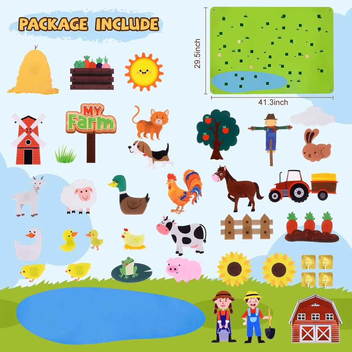 Zoo Animals Felt Board Storytelling Set for Kids