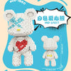 A set of building blocks shaped like a bear, featuring a heart design and various sizes.