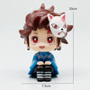 A figure set of Tanjiro and Nezuko from Demon Slayer featuring a head sculpt with an animal mask and traditional clothing.