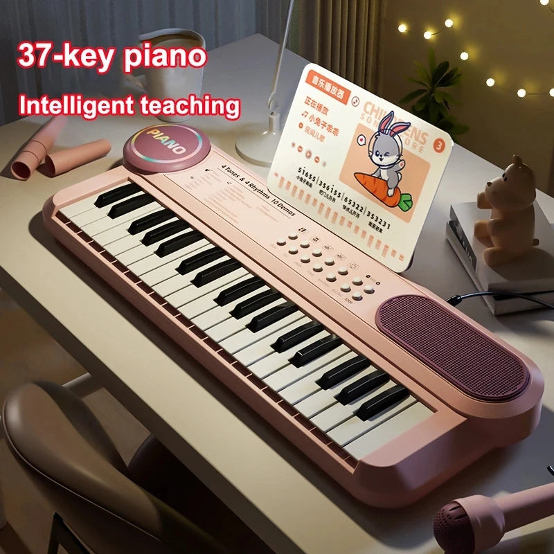 37-Key Kids Electronic Piano Keyboard with Microphone